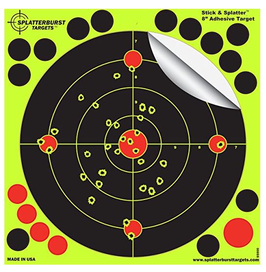 Splatterburst Targets 8 Inch Stick And Splatter Reactive Self Adhesive Shooting Targets Gun